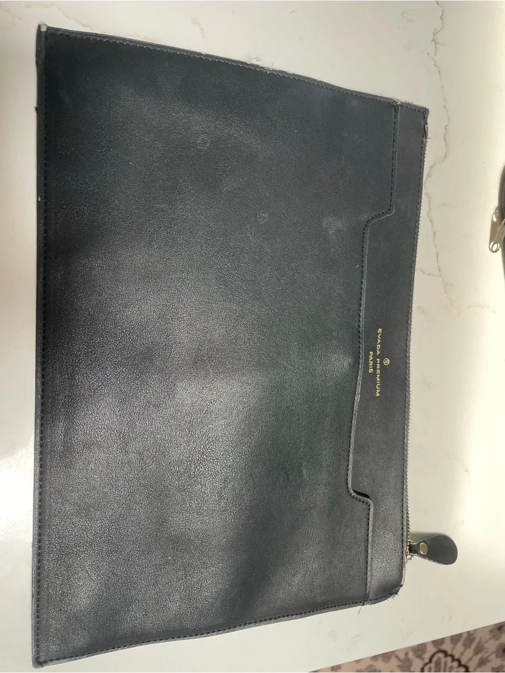 Black Leather Laptop Sleeve and laptop bag